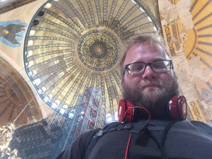 Shane inside the Hagia Sophia in İstanbul in June of 2015